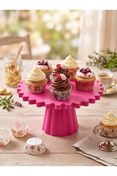 The Lucky Store Cupcake ve Tatlı Sunum Tepsisi | Modern Yivli Kek Standı