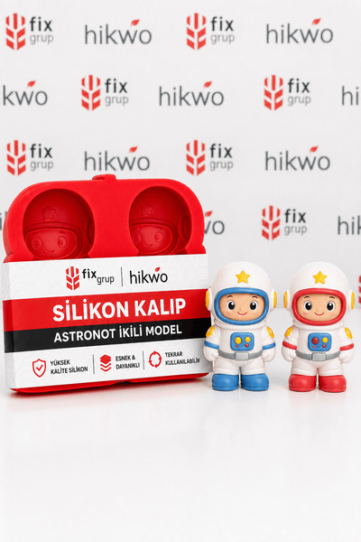 Hikwo İkili Astronot Boyama Silikon Kalıbı - Obje Kalıbı - Taş Tozu Kalıbı T4...