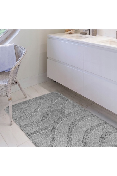 NO BRAND Covoraș de baie cu decupaj pentru toaletă Semphone gri Set 50cmx80