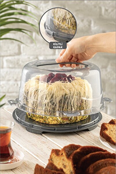 Genel Markalar Kilitli Kapaklı Pasta Kek Börek Borcam Taşıma Ve Saklama Kabı