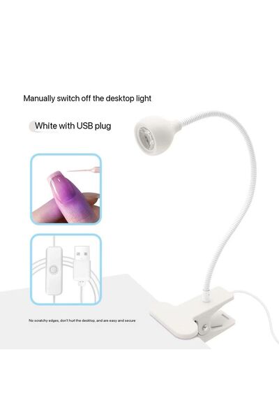 nailsworld Set 2 x Lampă LED-lanternă cu clemă, flexibilă, cu conector USB, 3W,