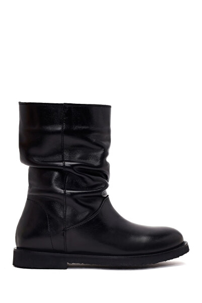 Derimod Women's Black Leather Casual Boots Wf190063Dv
