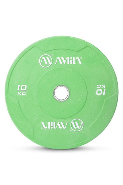 Amila Δίσκος Color Bumper Plate Slim 50 mm 10 kg – Πράσινο