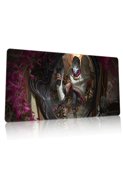 Duvarda League of Legends Jhin Gaming Oyuncu 90x40 cm Mousepad Kaymaz Taban XL