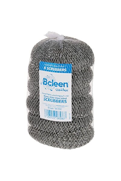 Generic Brand Bcleen بيكلين Dishwashing Heavy Duty Steel Wool Scrubber, 6