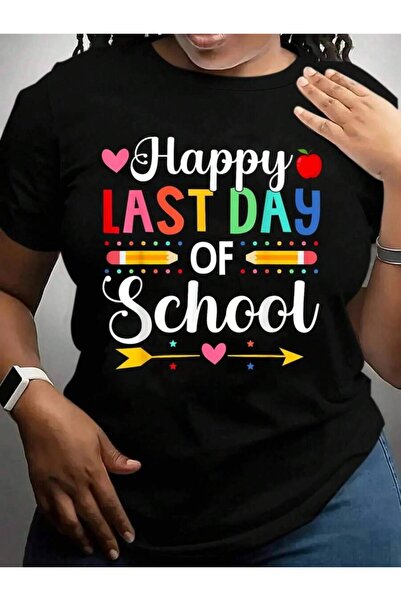 2BIR Happy Last Day Of Teacher Student Graduation Back To School Black Graphi...