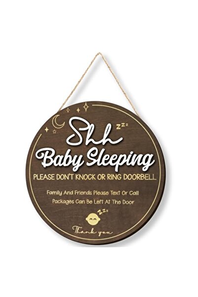 Generic Shhh Baby Sleeping Sign for Front Door, Please Do Not Knock & Ring Do...