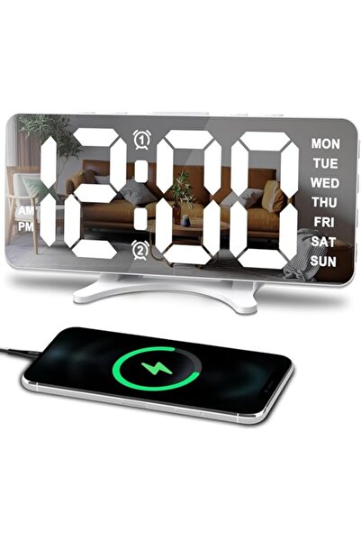 Generic NALACAL Digital Alarm Clocks for Bedrooms, Slim LED Mirror Digital Al...