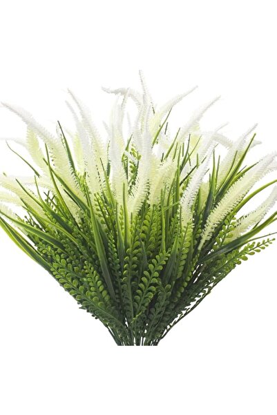 Generic NALACAL 10 Bundles Artificial Plants, Outdoor Fake Grass with Flowers...