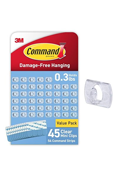 Generic Command Clear Mini Light Clips, 45 Clips, 54 Strips - Easy To Open Pa...