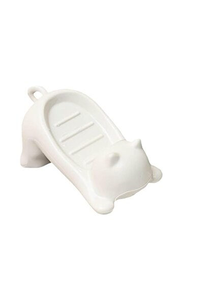 Generic 【Dry with Ease·Adorable Companion】Cat-Shaped White Soap Dish | Anti-S...