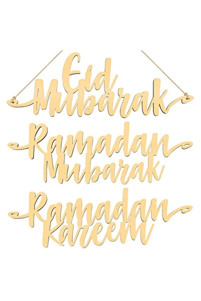 Generic BPA® 12 Pieces Ramadan Mubarak Wood Sign Eid Place Settings Kareem Wo...