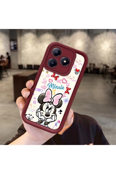 Hontinga حافظة متوافقة مع هاتف Realme C61، حافظة حماية للكاميرا بنمط ميني، حا...