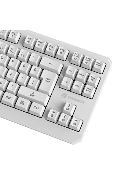 GAMEBOOSTER G75 ELYA Rainbow Aydınlatmalı Beyaz TKL Membrane Oyun Klavyesi