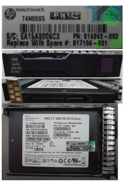HP SSD 480GB Τύπου 2.5'' με σύνδεση SATA III 817106-001