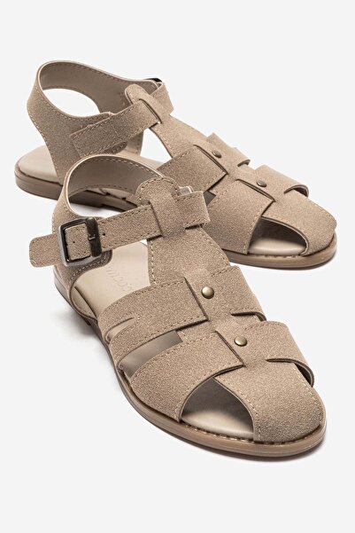 CCWAY AYAKKABI Closed Toe Buckle Women's Sandals Vi̇zon