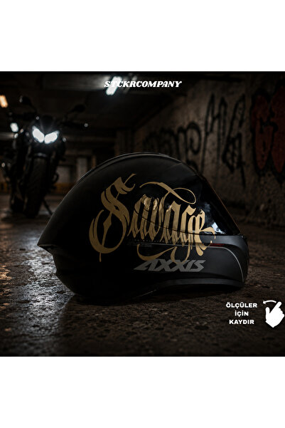 STCKRCO Savage Kask Sticker – Motor Kaskı İçin Premium Yazı Sticker