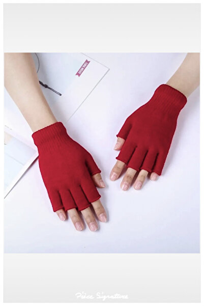 PIECE SIGNATURE Fashion, Short, Half Finger Knitwear Gloves (Unisex)