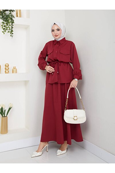 exxitcollection Women's Hijab Skirt and Jacket Set Double Fabric - Women's To...