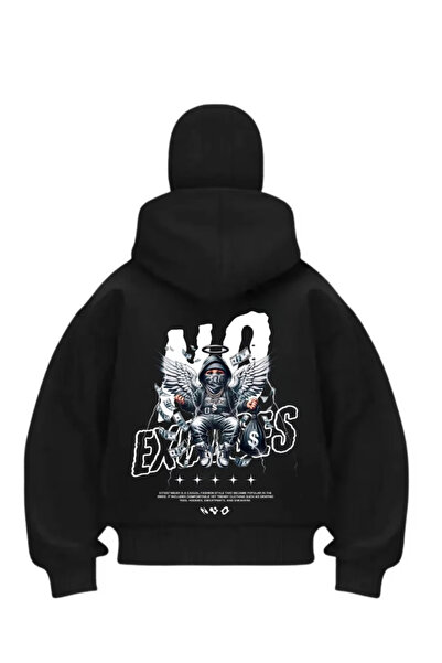 DİVİN Ninja Printed Oversize Sweatshirt Unisex Hooded Loose Fit Sweatshirt