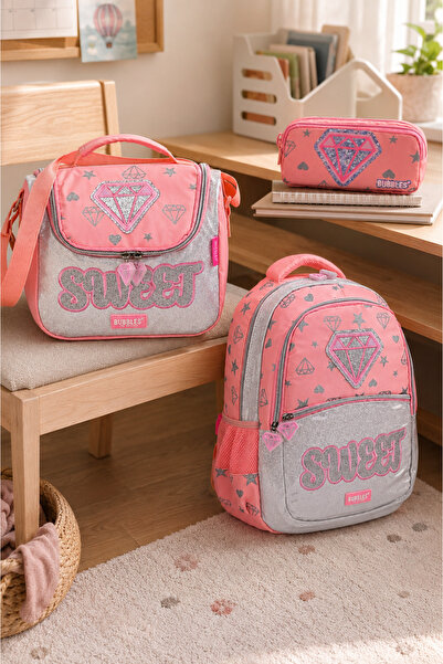 WANDER BAG Bubbles 7500 Sweet Diamond Patterned Shiny 3-Piece Primary School ...