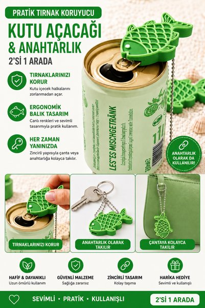 Ognami Practical Nail Protector Fish Design Box Beverage Opener and Keychain |   2 in 1
