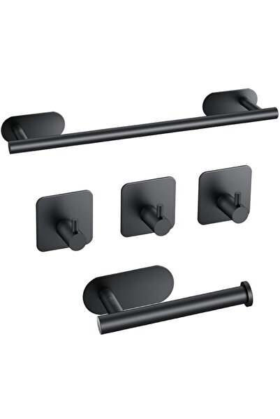 Generic Adhesive Towel Bar 5 Pcs Self Adhesive Bathroom Hardware Accessory Ki...
