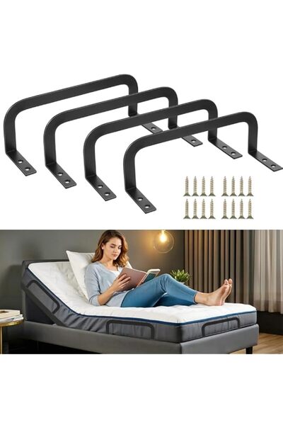 Generic Mattress Retainer Bar, 4 Pcs Metal Mattress Slide Stopper, Non Slip M...