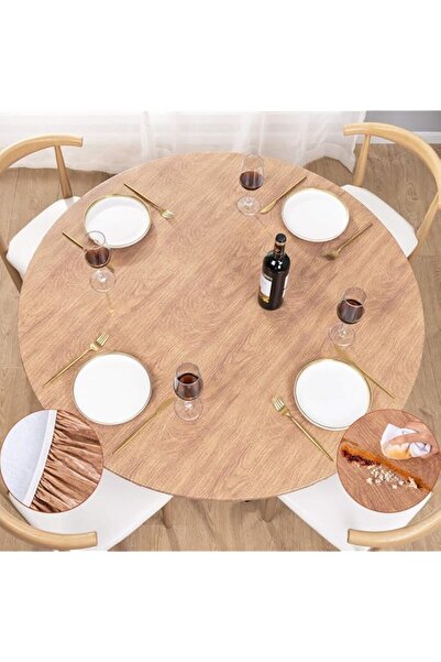 Generic UMINEUX Round Fitted Vinyl Tablecloth with Elastic Edged & Flannel Ba...