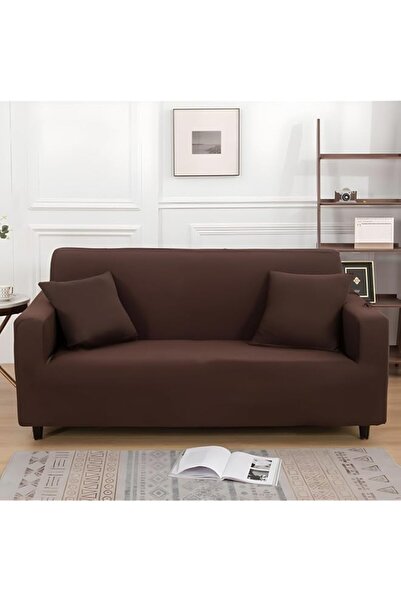 Generic HOME DWELL BROWN Milk Silk 3+1+1 Sofa Cover – 140 GSM Ultra Soft, Str...