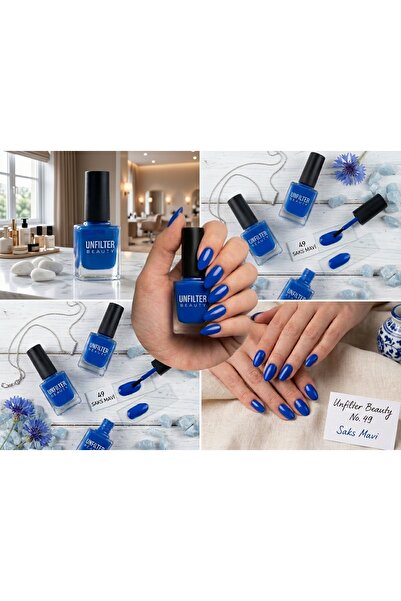 elseme Unfilter Beauty Oje - Saks Mavi No: 49 Canlı Parlak Kalıcı Etkili Yoğu...