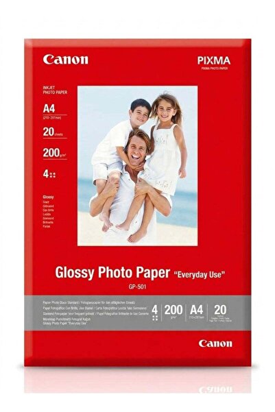 Canon ورق صور لامع أبيض GP-501 - حجم A4 - 20 ورقة للطابعات النافثة للحبر - طا...