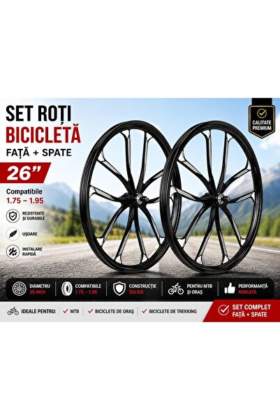 Kadisport Set 26″ față + spate, jante din aliaj, compatibile cu anvelope de 1...