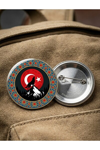 Fikart Çam Ormanında Kamp Çadırı Sıcak Kamp Ateşi ve Semaver Doğa Temalı 58mm...