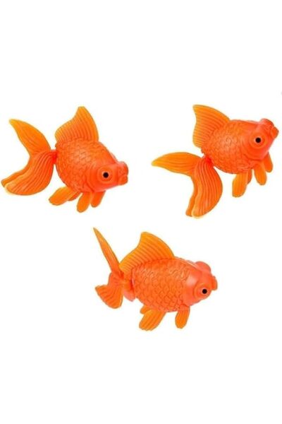 Generic 3 Pcs Orange Fake Floating Fishes Plastic Fake Goldfish Artificial Aq...