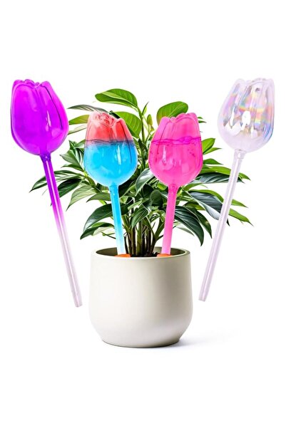 Generic THE WHITE SHOP 4PCS Plant Watering Globes Tulips, Glass Self Watering...