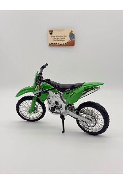 MotoGarage Motosiklet Kawasaki 250Z 1:10 Ölçek Yeşil Dirt Bike Model sesli