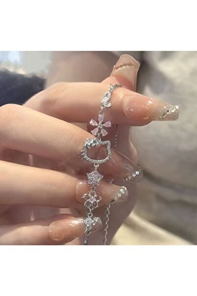 Heda Jewelry Hello Kitty Bileklik - Sanrio İlhamlı Gümüş Renk Bileklik
