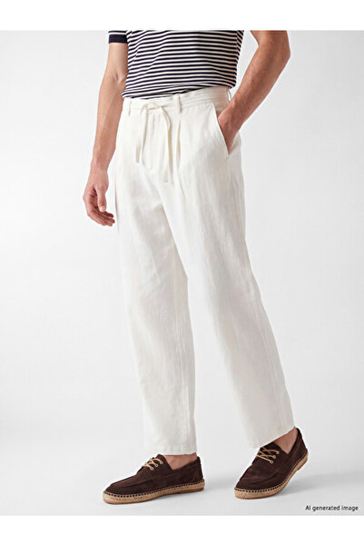 LC Waikiki Rmz Gi̇yi̇m Farkiyla Standard Fit Linen Blend Men's Trousers
