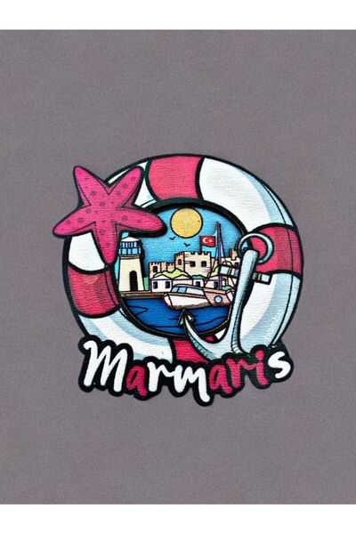 Mundy MARMARİS Temalı Magnet Ahşap Lazer Kesim 3 Boyutlu Buzdolabı Süsü