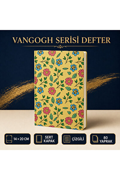 Srctech Van Gogh Series 14X20 cm Hard Cover Lined Notebook – 80 Sheets, Elast...
