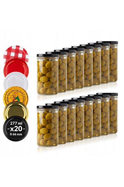 SuperButelki Set Borcane din Sticla cu Margine Si Capace, 270 ml, 11.6x7 cm, ...