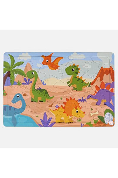 OEM Puzzle cu scenă de dinozauri, 24 de piese, pentru copii (3+ ani)