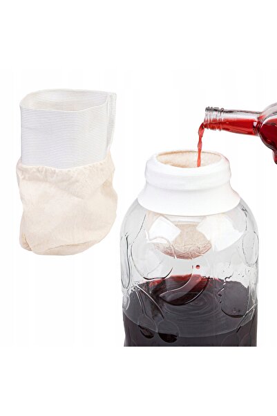 SuperButelki Sac Reutilizabil din Bumbac pentru Filtrare Vin, 1.2 l, 17x12 cm...