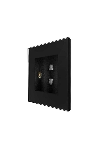 OEM TV socket + narrow socket Luxion LXD-MP026/24G-B, glass frame, black