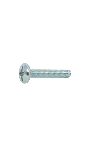 OEM Metric threaded screw, combined pan head, steel, white zinc plated, M4 x ...