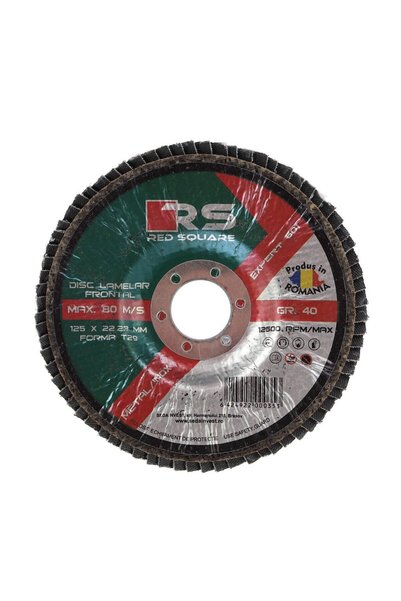 OEM Disc lamelar frontal, pentru otel / inox, Red Square, 125 x 22 mm, granul...