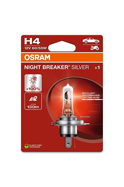 OEM Car bulb Osram H4 Night Breaker Silver, P43T, 60/55 W, 12 V