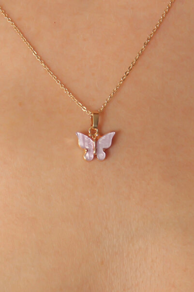 online kapsulavm avm alışveriş Gold Purple Color Butterfly Figure Women's Nec...