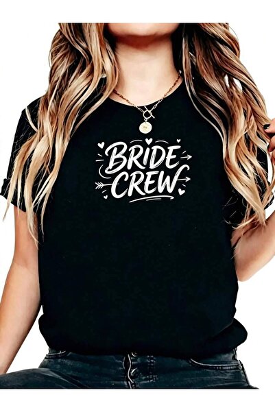 kai22 Casual Graphic Women's T-Shirt Bride Crew Letter Print Summer Bachelore...